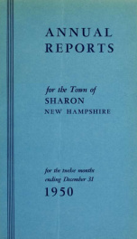 Annual reports of the Town of Sharon, New Hampshire_cover