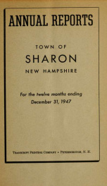 Annual reports of the Town of Sharon, New Hampshire_cover