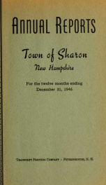 Annual reports of the Town of Sharon, New Hampshire_cover