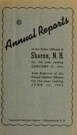 Annual reports of the Town of Sharon, New Hampshire_cover