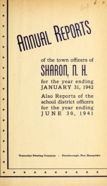 Annual reports of the Town of Sharon, New Hampshire_cover