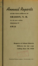 Annual reports of the Town of Sharon, New Hampshire_cover