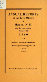 Annual reports of the Town of Sharon, New Hampshire_cover