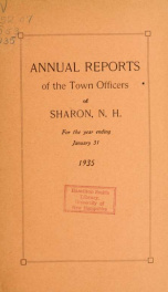 Annual reports of the Town of Sharon, New Hampshire_cover