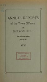 Annual reports of the Town of Sharon, New Hampshire_cover