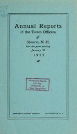 Annual reports of the Town of Sharon, New Hampshire_cover