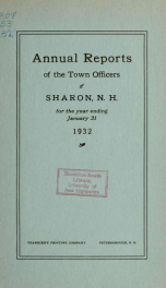 Annual reports of the Town of Sharon, New Hampshire_cover