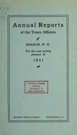 Annual reports of the Town of Sharon, New Hampshire_cover