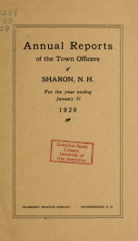 Annual reports of the Town of Sharon, New Hampshire_cover