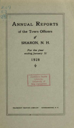 Annual reports of the Town of Sharon, New Hampshire_cover