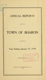 Annual reports of the Town of Sharon, New Hampshire_cover