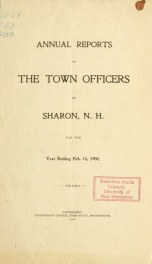 Annual reports of the Town of Sharon, New Hampshire_cover
