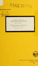 State of Montana, Warm Springs State Hospital, audit report : June 30, 1977_cover