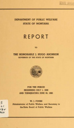 Report to the Honorable ... Governor of the State of Montana_cover