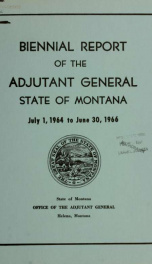 Biennial report of the Adjutant General, state of Montana_cover