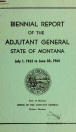 Biennial report of the Adjutant General, state of Montana_cover