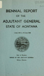 Biennial report of the Adjutant General, state of Montana_cover