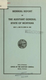 Biennial report of the Adjutant General, state of Montana_cover