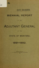 Biennial report of the Adjutant General of the State of Montana_cover