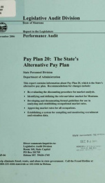 Pay plan 20 : the State's alternative pay plan : performance audit_cover