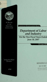 Department of Labor and Industry financial-compliance audit for the two fiscal years ended .._cover