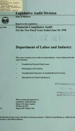 Department of Labor and Industry financial-compliance audit for the two fiscal years ended .._cover