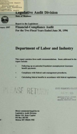 Department of Labor and Industry financial-compliance audit for the two fiscal years ended .._cover