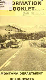 Information booklet - Montana Department of Highways_cover