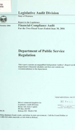 Department of Public Service Regulation financial-compliance audit for the two fiscal years ended June 30 .._cover