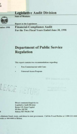 Department of Public Service Regulation financial-compliance audit for the two fiscal years ended June 30 .._cover