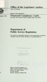 Department of Public Service Regulation financial-compliance audit report for the two fiscal years ended June 30 .._cover