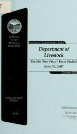 Department of Livestock financial-compliance audit for the two fiscal years ended .._cover