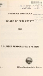 Board of Real Estate : a sunset performance review_cover