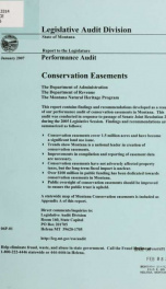 Conservation easements performance audit_cover
