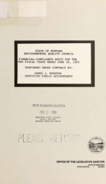 State of Montana, Environmental Quality Council, financial-compliance audit for the two fiscal years ended June 30, 1995_cover