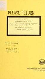 State of Montana, Environmental Quality Council report on examination of financial statements : two fiscal years ended June 30, 1983_cover