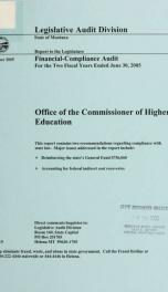 Office of the Commissioner of Higher Education financial-compliance audit for the two fiscal years ended June 30 ..._cover