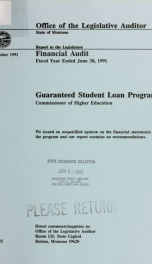 Guaranteed Student Loan Program, Commissioner of Higher Education financial audit for the fiscal year ended .._cover