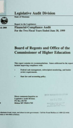 Board of Regents and Commissioner of Higher Education financial-compliance audit for the two fiscal years ended June 30 ..._cover