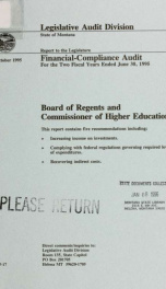 Board of Regents and Commissioner of Higher Education financial-compliance audit for the two fiscal years ended June 30 ..._cover