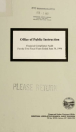 Office of Public Instruction financial-compliance audit for the two fiscal years ended June 30, 1996_cover