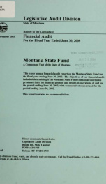 Montana State Fund : financial audit for the fiscal year ended June 30, .._cover