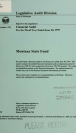 Montana State Fund : financial audit for the fiscal year ended June 30, .._cover