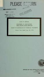 State of Montana, Department of Institutions, Warm Springs State Hospital, report on examination of financial statements_cover