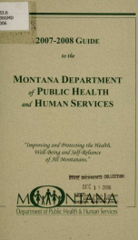 2007-2008 guide to the Montana Department of Public Health and Human Services_cover