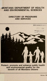 Montana Department of Health and Environmental Sciences : directory of programs and services_cover