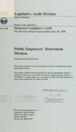 Public Employees' Retirement Division, Department of Administration financial-compliance audit for the two fiscal years ended .._cover