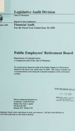 Public Employees' Retirement Board, Department of Administration, financial audit for the fiscal year ended .._cover