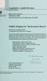 Public Employees' Retirement Board, Department of Administration, financial audit for the fiscal year ended .._cover