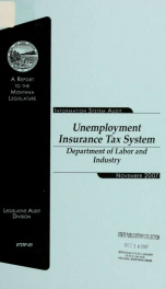 Information system audit : unemployment insurance tax system, Department of Labor and Industry_cover